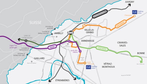 Annemasse relié à Genève et rappel sur l'histoire de la région